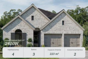 Casa modelo 2410W en Grand Central Park Conroe, nuevas casas en Conroe Texas con 4 habitaciones y 223 m² 