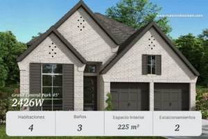 Casa familiar 2426W en Grand Central Park Conroe, nuevas casas en Conroe con 225 m² 