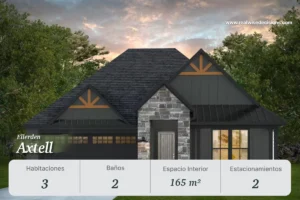 Casa modelo Axtell en Ellerden, estilo contemporáneo con 3 recámaras en Tomball, Texas. 