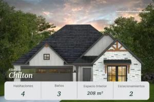 Casa modelo Chilton en Ellerden, 4 recámaras y 3 baños en Tomball, Texas. 