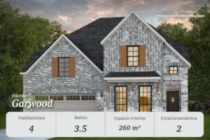 Casa modelo Garwood en Ellerden, amplia residencia de 4 recámaras en Tomball, Texas. 