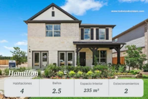 Casa modelo Hamilton en Ellerden, 4 habitaciones, 2.5 baños y diseño familiar en Texas 