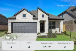 Casa modelo Haskell en Ellerden, 4 habitaciones y 3 baños en comunidad exclusiva de Tomball, Texas 