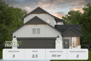Casa modelo Holden en Ellerden, 3 habitaciones y 2.5 baños con diseño moderno en Texas 