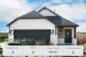 Casa Kerrville en Ellerden, comunidad en Texas, 3 habitaciones y 3 baños. Casas en Tomball en bienes raíces en Houston. 