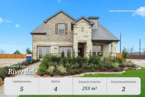 El modelo Riverdale en Rosehill Lake Magnolia Texas destaca con 5 habitaciones, 4 baños y 253 m². Una casa amplia en una comunidad con amenidades cerca de Houston.