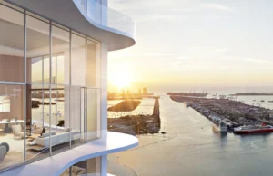 Residencia de lujo en Casa Bella Miami con vista al atardecer y la bahía