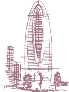 Ilustración arquitectónica de Okan Tower Miami en Downtown.